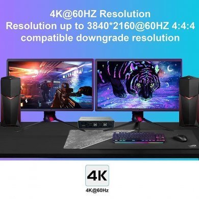 KVM2X2HDMIDP Switch KVM USB 2 Portas HDMI DisplayPort 4K 60Hz