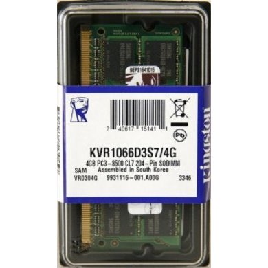 KVR1066D3S7/4G Memória Kingston Notebook 4GB 1066Mhz