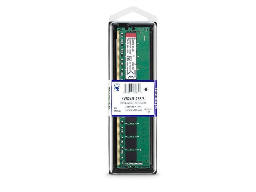 PC メモリ kingston kvr24n17s8/8 DDR4 8GB 2枚 Kingston KVR24N17S8/8 ValueRAM 288pin DDR4-2400 CL15 8GB(8GBx1枚