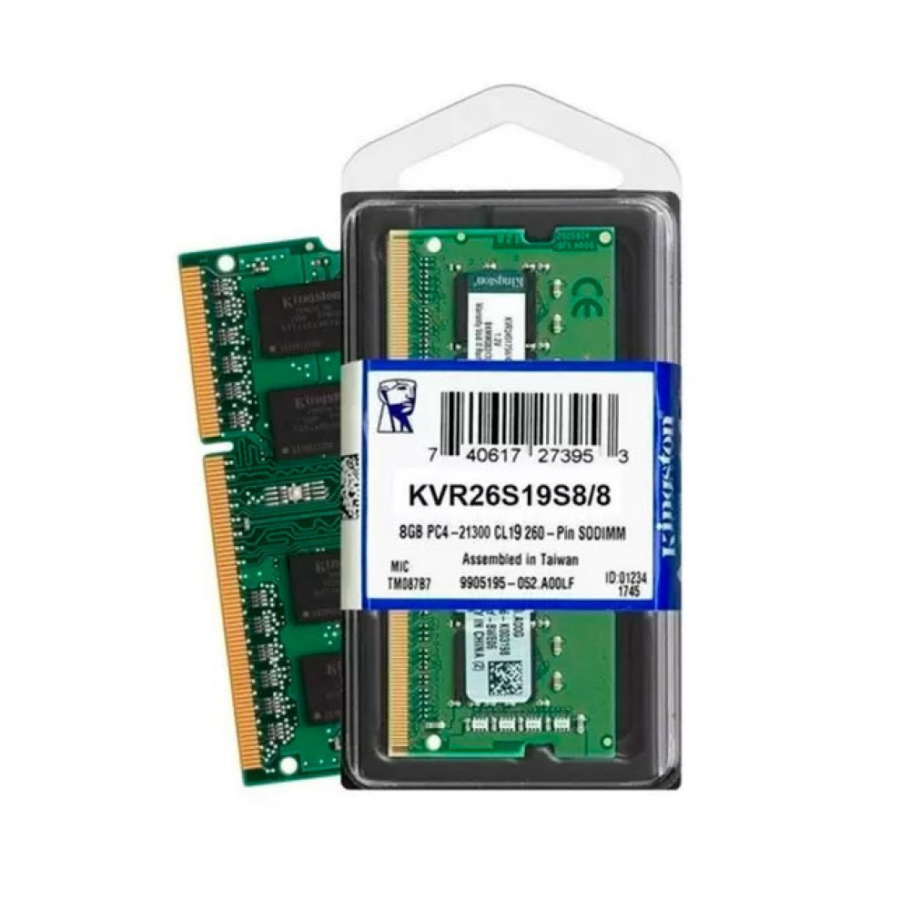 KVR26S19S6/8 Kingston Memória 8GB DDR4 2666Mhz SODIMM Notebook