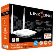 Link One Roteador Wireless High Power 300MBPS 2 Antenas 5dBi 2.4GHZ Destacáveis omnidirecional Cor: Branco