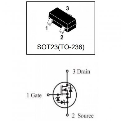 L2N7002SLT1G-HS 10x Mosfet L2N7002SLT1G 701 N 60V 380mA N-Channel SOT-23