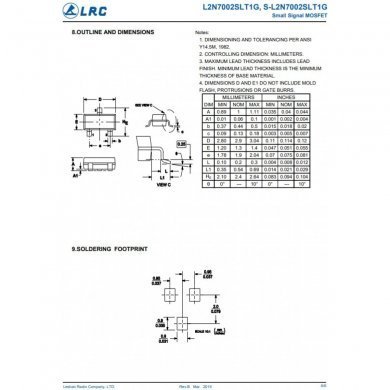L2N7002SLT1G-HS 10x Mosfet L2N7002SLT1G 701 N 60V 380mA N-Channel SOT-23