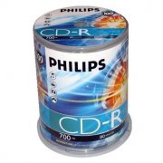 Mídia CD-R Philips 700MB 80 minutos 1/52x (Tubo Pino c Tipo: CD-R (Gravável), Capacidade: 700MB 80 Minutos, Ve