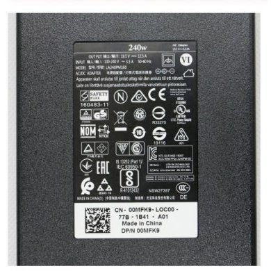 LA240PM160 DELL Fonte Alienware M18x 240W 19.5 12.3A