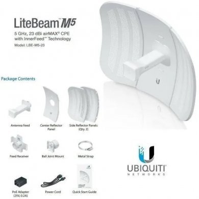 LBE-M5-23 Ubiquiti Antena LiteBeam 23dbi Long-Range