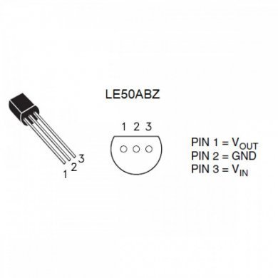 LE50 Regulador de tensão LE50ABZ LDO 5.0V 100mA Positivo