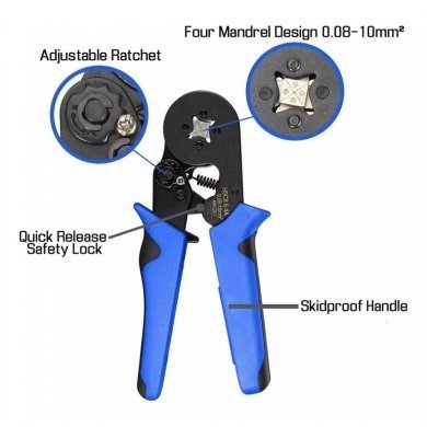 Alicate Prensa Terminal Tubular Ilhós 0.25 a 10mm