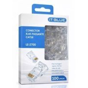 It-Blue conector RJ45 CAT5E passante kit com 100 peças 