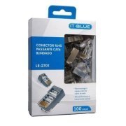 It-Blue conector RJ45 CAT6 blindado passante 100 peças 