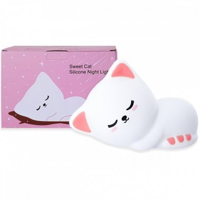 Luminária decorativa gatinho silicone recarregável