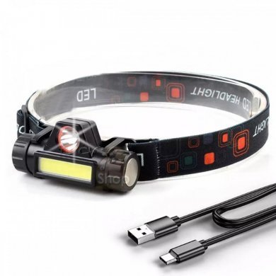 Lanterna de cabeça recarregável 800mAh