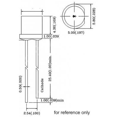 LED Flat White 5mm 20.000 MCD Ângulo 140 Graus, PN: LEDFlatWhite
