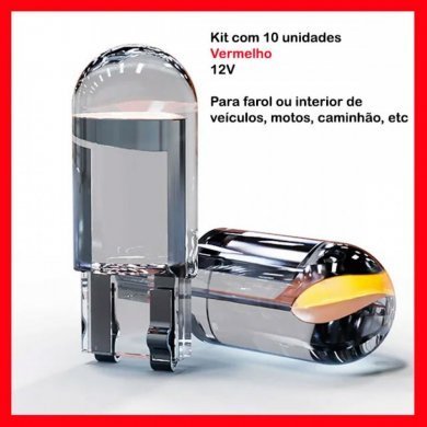 LED DRL 12V Vermelho para carros e motos (Kit 10)