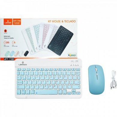 Lehmox kit mouse teclado recarregável bluetooth branco