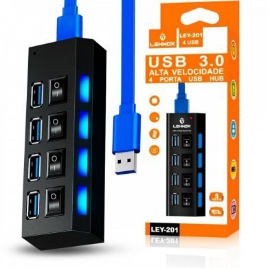 LEY-201 LehMox Tech Hub USB 4 Portas 1x USB 3.0 3x USB 2.0