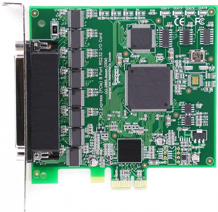 Axxon 16 Port RS232 PCI Express Controller Card 16-Port Low-Profile Serial Card - RS232 - PCI Express - TAA