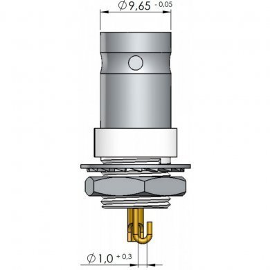LF-11 Conector KLC BNC femea painel 50 Ohms reto (Kit 3x)