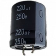 Capacitor eletrolitico Nichicon 220uF 250V 105C 20% Radial 22x25mm 1A 3000hr 105°C