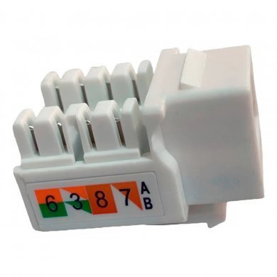 LKKC6BC Conector keystone CAT.6 RJ45 fêmea branco (kit com 10)