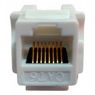 LKKC6BC Conector keystone CAT.6 RJ45 fêmea branco (kit com 10)