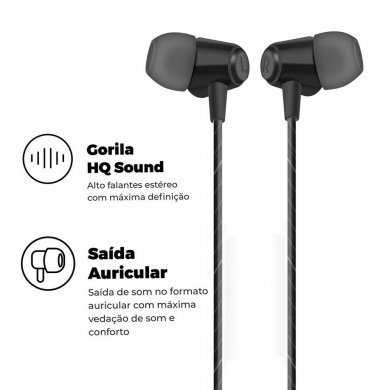 LLHV2SHCT Gorila Shield fone de ouvido Atomic P3 preto