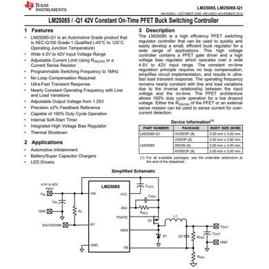 LM25085MY/NOPB Ci LM25085 SVYB controlador PWM Buck PFET 4.5 a 42V 1.75A
