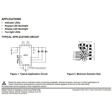 LM2755TMX/NOPB 5x Ci Controlador PWM LED Driver i2C 3 canais DSBGA-18