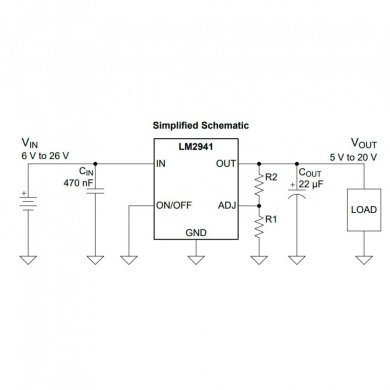 Regulador ajustavel de tensão 1A 26V high PSRR