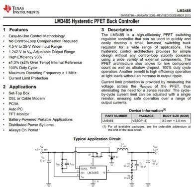 LM3485MM Ci LM3485 97NH S29B Regulador PWM Buck VSSOP-8