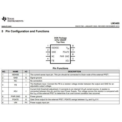 LM3485MM Ci LM3485 97NH S29B Regulador PWM Buck VSSOP-8