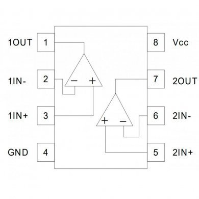LM393PWR-KIT5 Ci comparador analogico L393 TSSOP8 SMD (Kit 5x)
