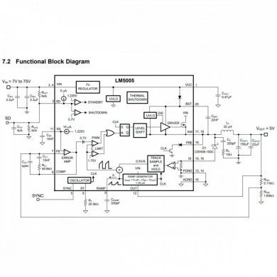 LM5005 Ci Regulador de Alta Voltagem 7-75V 2.5A