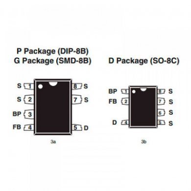 LNK363DN Ci conversor AC/DC SMD SOIC-8 (Kit 5 unidades)