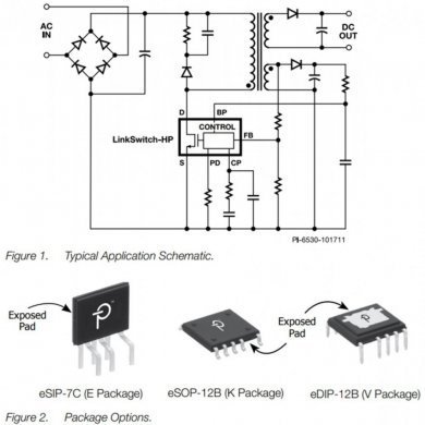 LNK6765E Ci conversor AC/DC 40W LinkSwitch-HP eSIP-7C