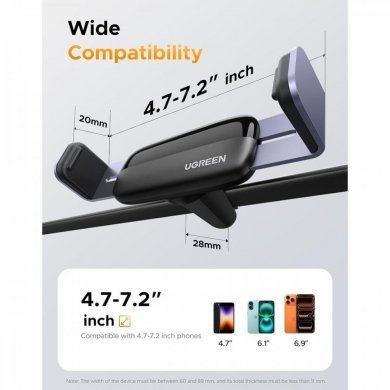 Ugreen suporte celular veícular com rotação 360 graus