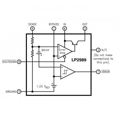 LP2989 regulador de tensão LDO 3.3V 500mA (Kit 5x)