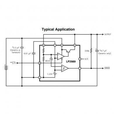 LP2989 regulador de tensão LDO 3.3V 500mA (Kit 5x)