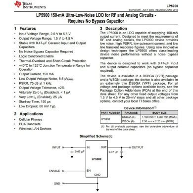 LP5900TL-3.0/NOPB 5x Regulador de Tensão LDO 3.0V 150mA DSBGA-4
