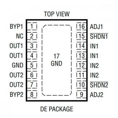 LT3029IMSE Ci regulador linear Dual 500mA SMD MSOP-16