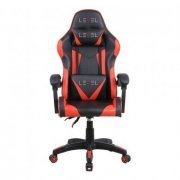 Foto de LVC01DN-RED Level cadeira gamer vermelha e preta reclinável Suporta até 100Kg