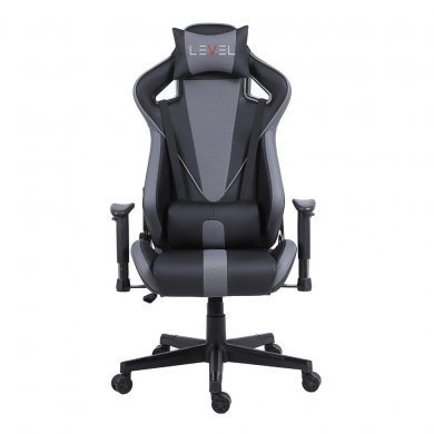 LVC02BN-GRY Level cadeira gamer cinza e preta reclinável 120KG