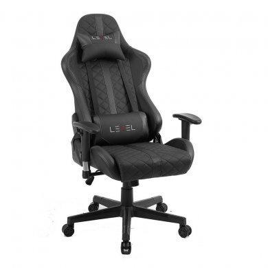 Level cadeira gamer preta reclinável até 120KG
