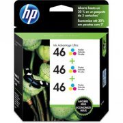 Cartucho de Tinta HP 46 Colorido 48ML Pacote Triplo