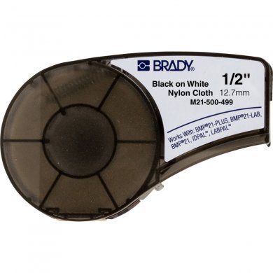 M21-500-499 Brady Fita Nylon Preto sobre Branco 12mm