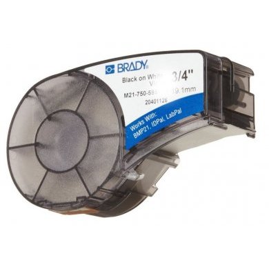 M21-750-595-WT Etiqueta Brady original 3/4 19.1mm preto no branco
