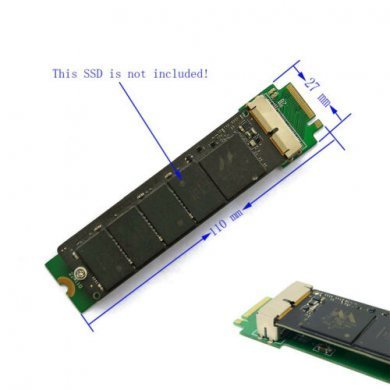 Adaptador SSD PCIe 12+16 pinos para M.2 NGFF M-Key