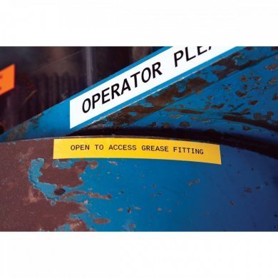 Brady Etiqueta 38.1mm x 7.6m preto no amarelo