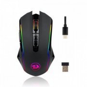 Redragon mouse gamer Ranger Lite sem fio 8000DPI preto Dongle USB 2.4GHz, sensor Pixart PAW3104, switches huan