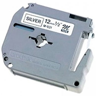 Fita para Rotulador Brother Preto/Prata